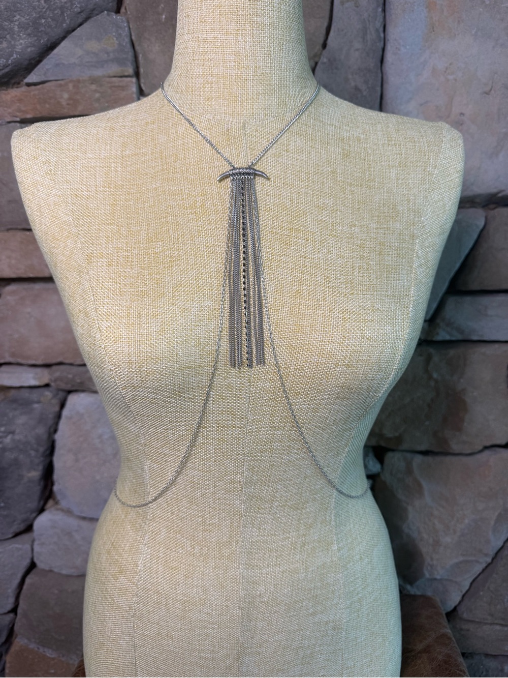New🌟Free People-Silver Tassel Body Chain Necklace